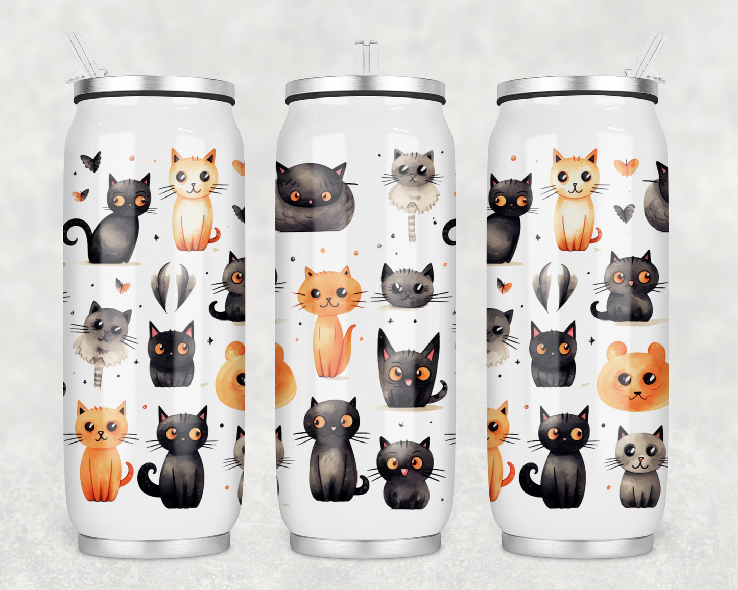 Cats Stainless steel soda can