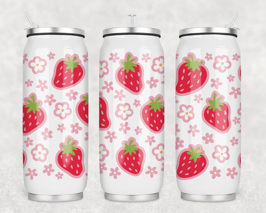 Strawberry Stainless steel soda can