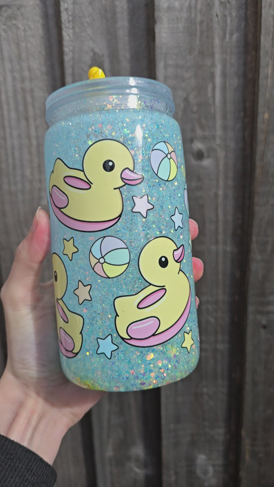 Duck snowglobe tumbler (plastic) ready to post