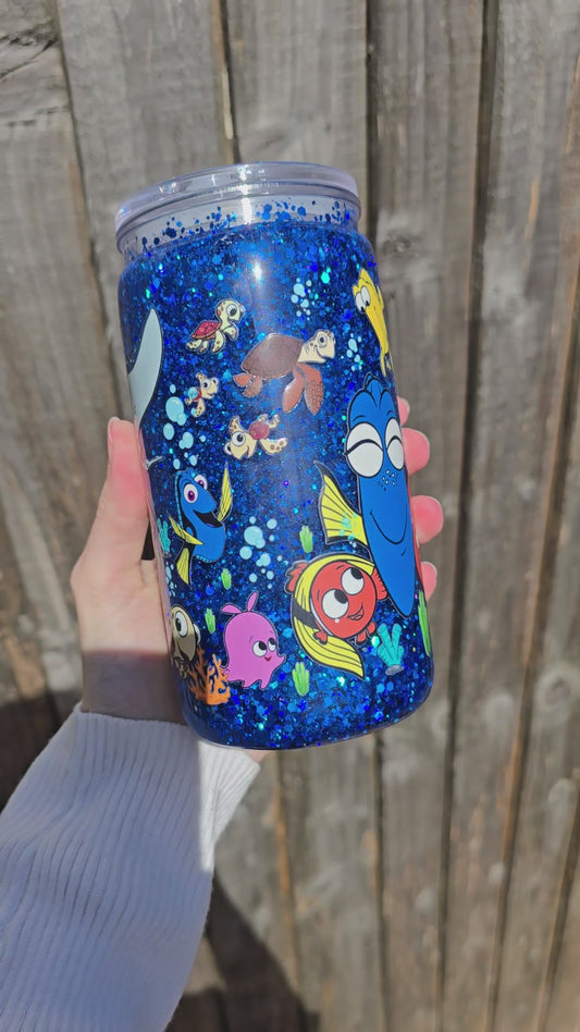 Fish snowglobe tumbler (plastic) ready to post