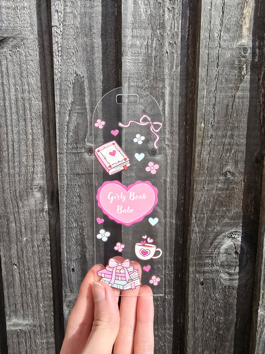 Girly book babe Bookmark (ready to post)